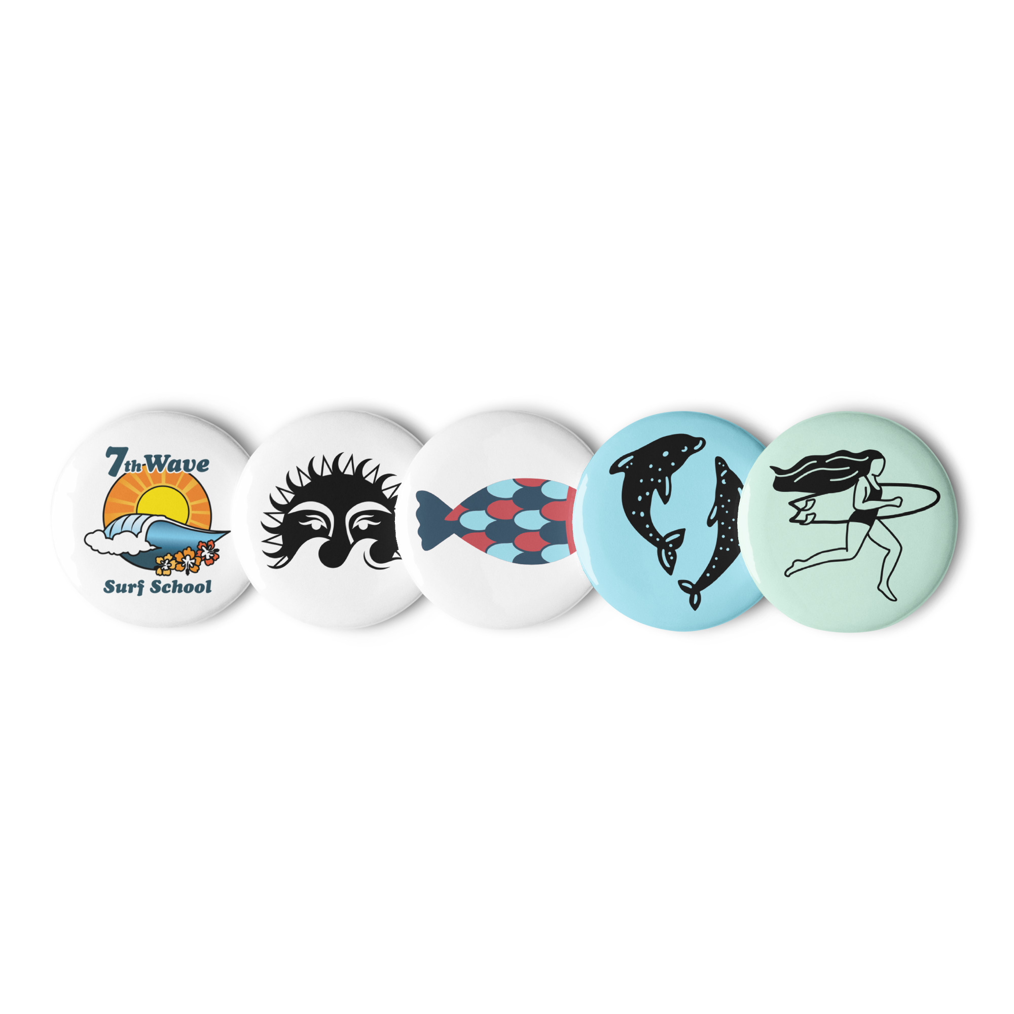 Set of pin buttons